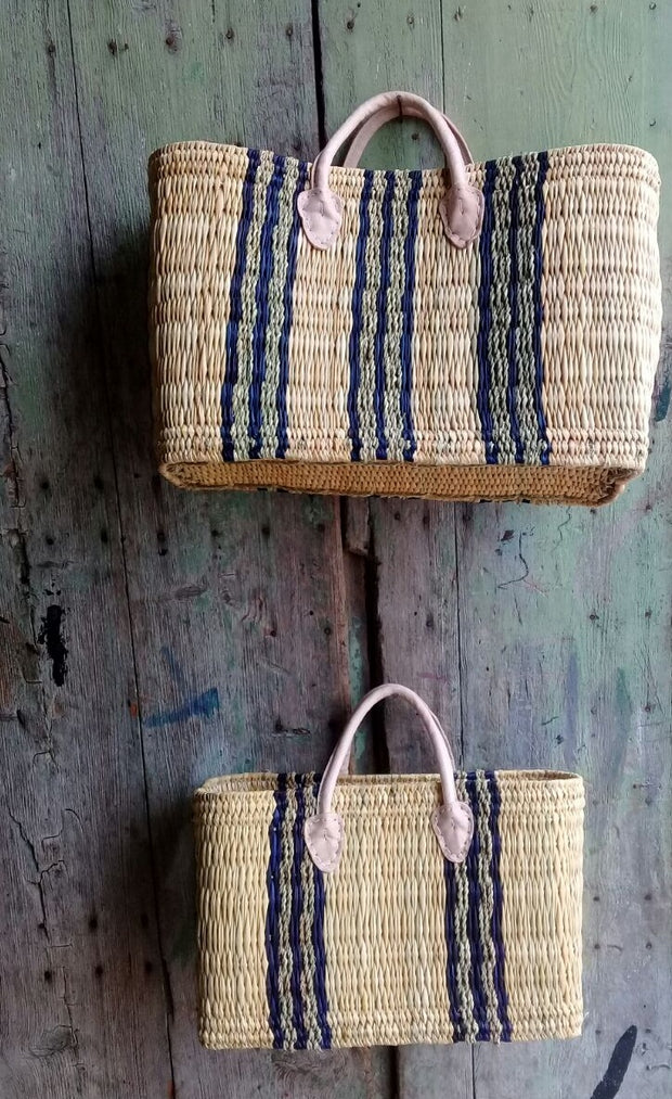 Boathouse Como Blue Stripe Basket - Large
