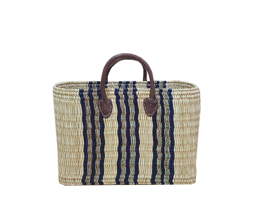 Boathouse Como Blue Stripe Basket - Large