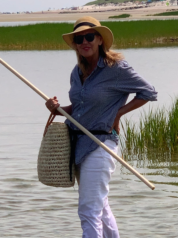 Boathouse Signature Walking Tote Basket - Natural Leather Trim