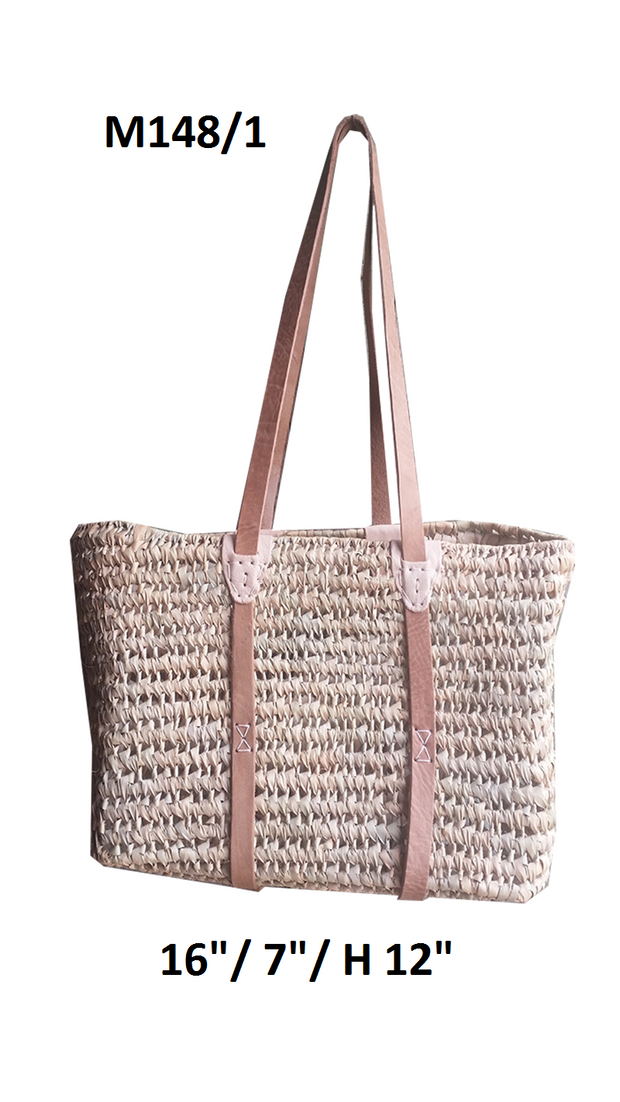 Boathouse Signature Walking Tote Basket - Natural Leather Trim
